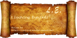 Lisching Euniké névjegykártya